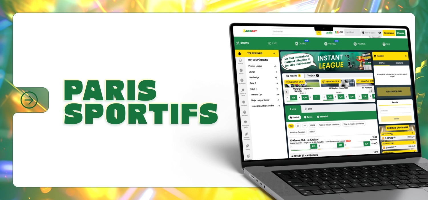 événements sportifs sur la plateforme du casino