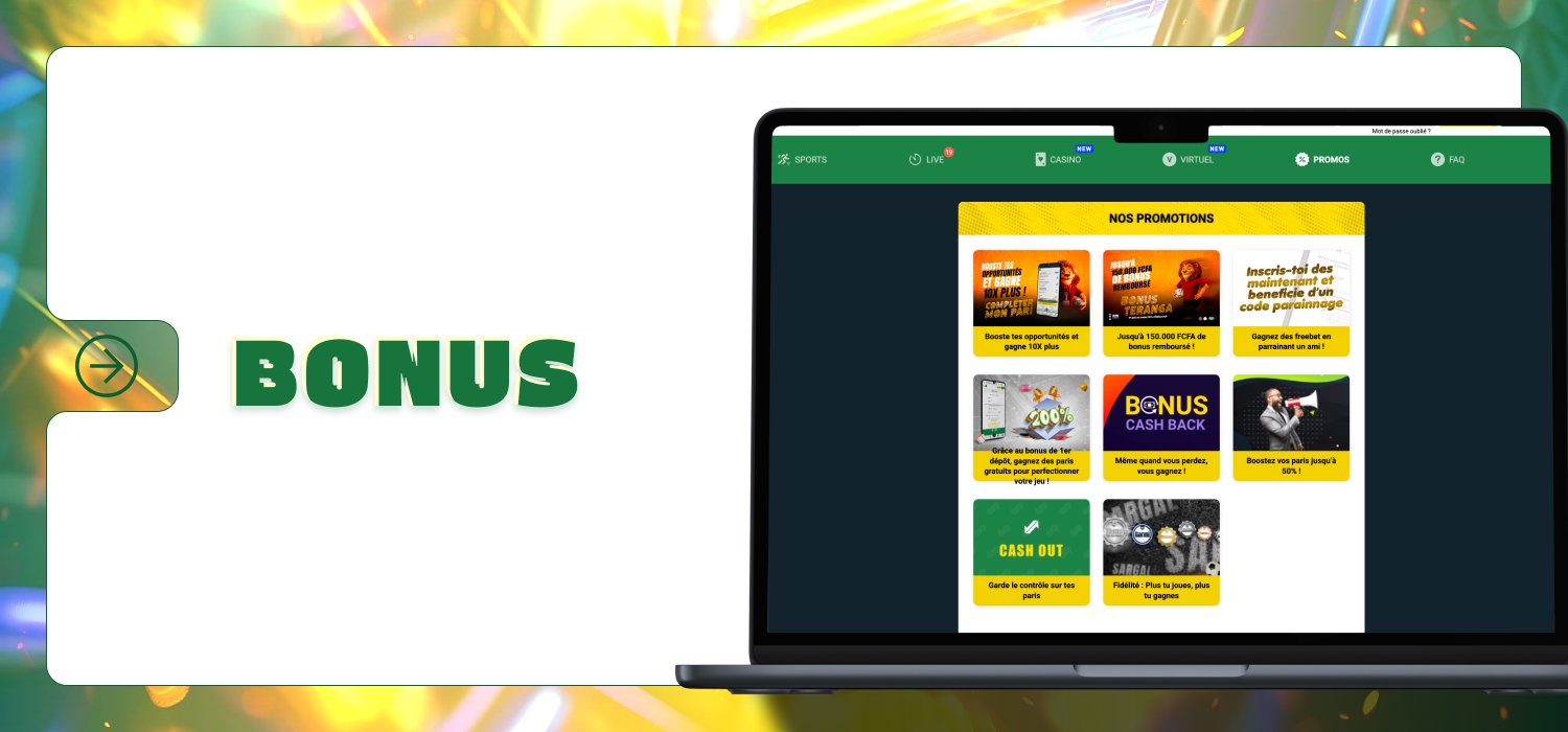 Bonus disponibles sur Sunubet Sénégal