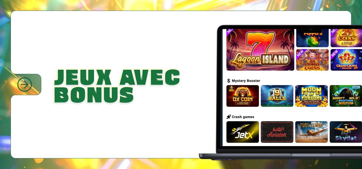 jeux disponibles avec des bonus pour les utilisateurs