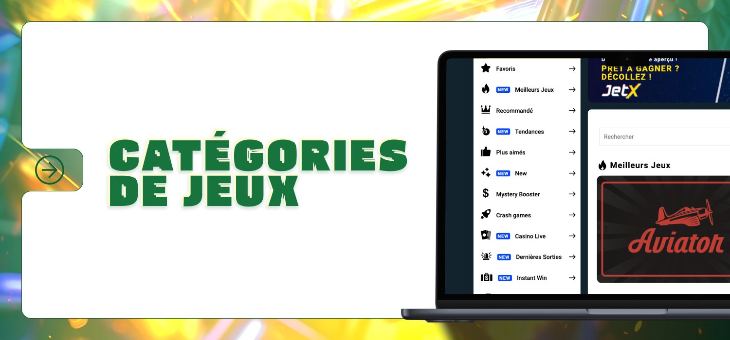 Catégories de jeux de casino sur Sunubet