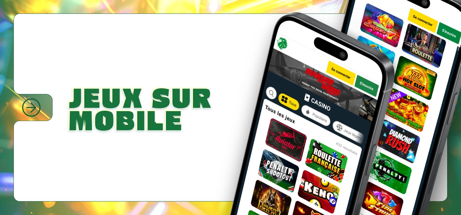 jouer à des jeux de casino via l'application