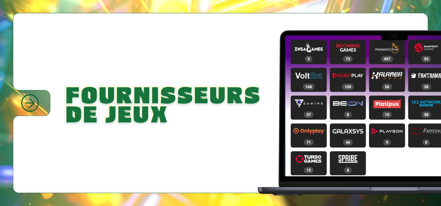 fournisseurs de jeux du casino Sunubet