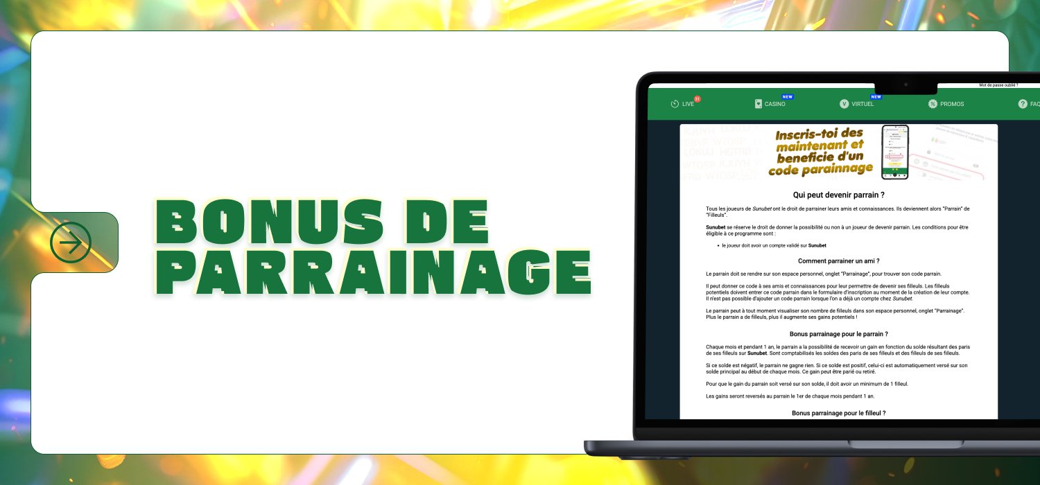 prime de parrainage pour les utilisateurs du casino