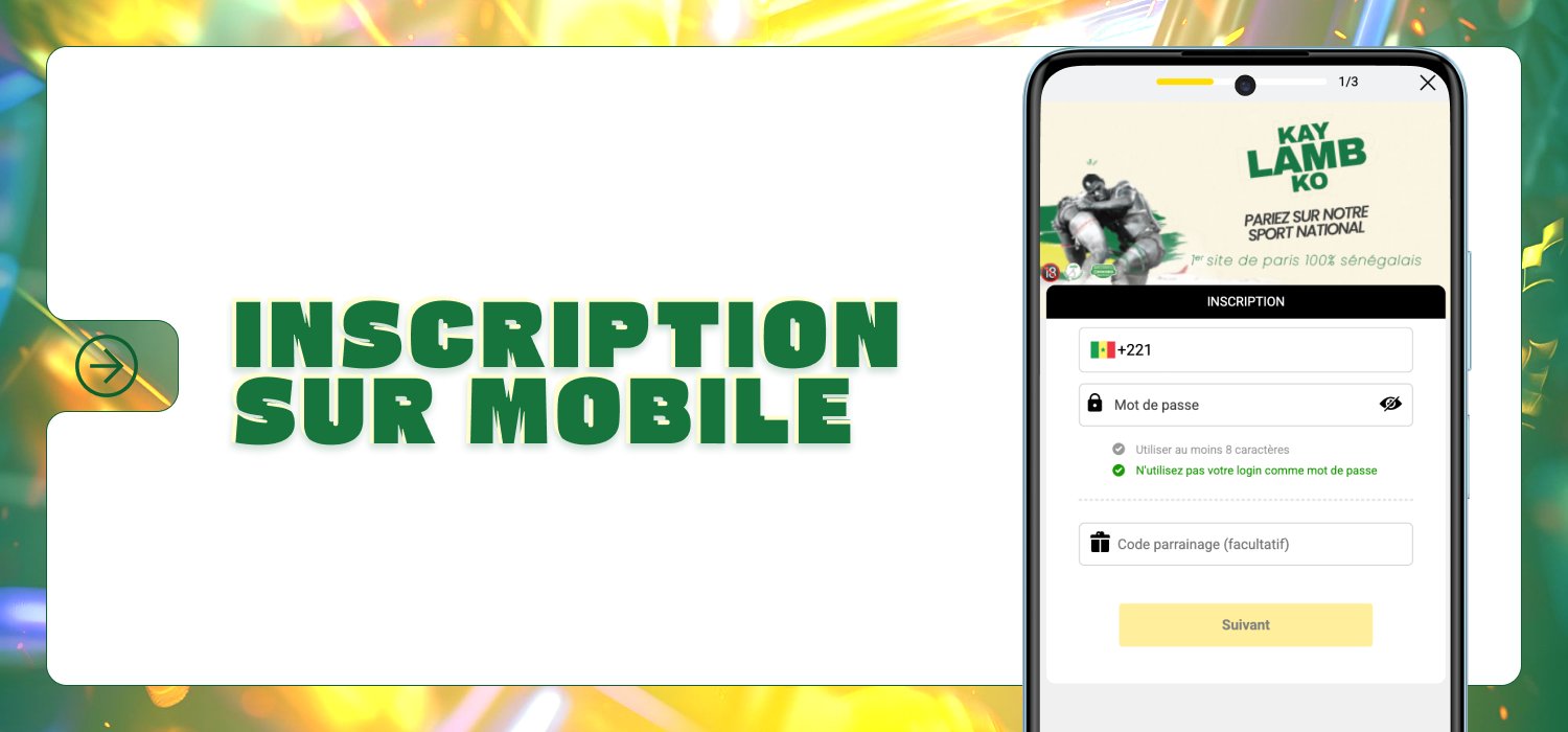 création d'un compte via l'application