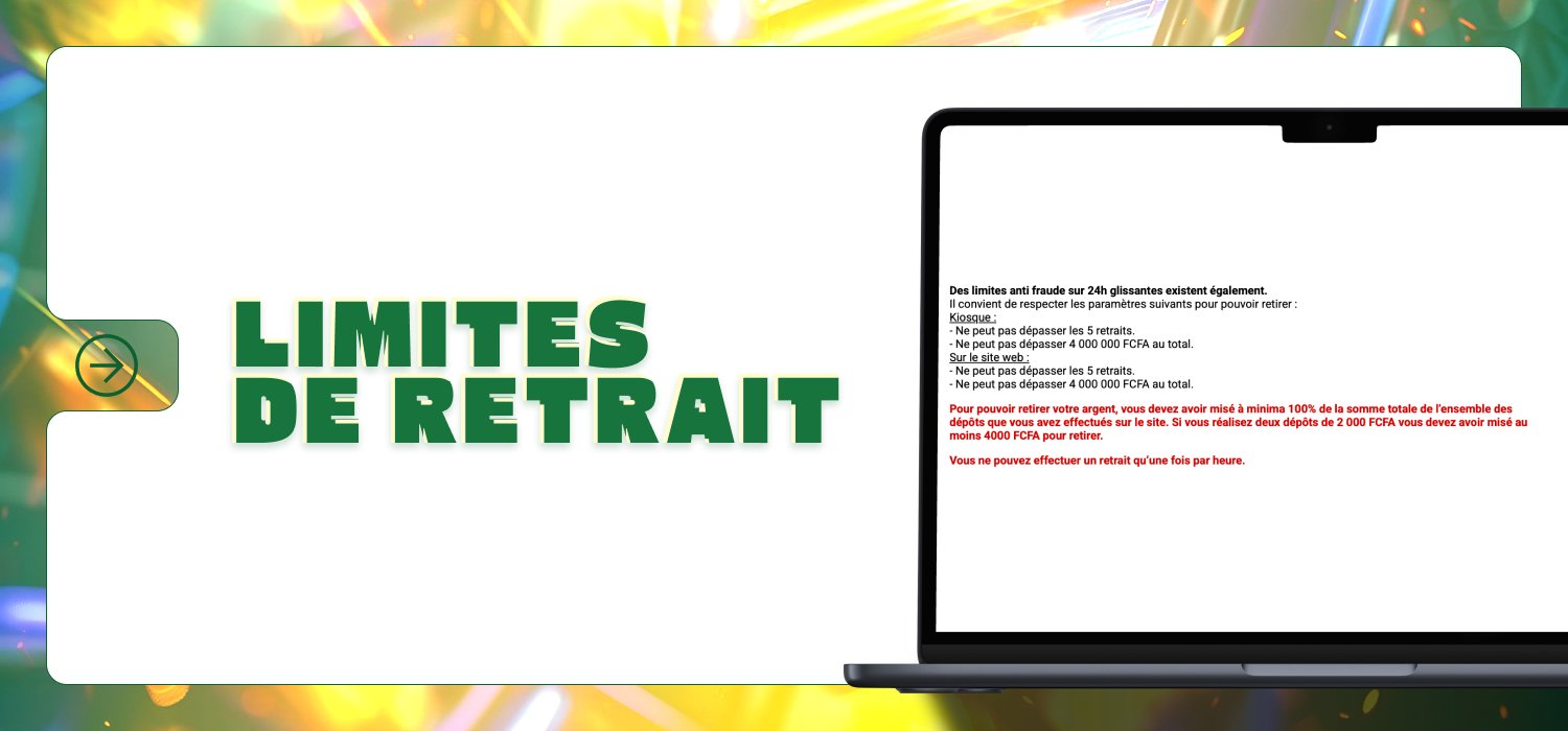 Limites de retrait pour les utilisateurs de Sunubet